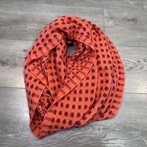 Remi‎ & Reid Womens Orange Burgundy Polka Dot Knit Infinity Scarf Loop Circle